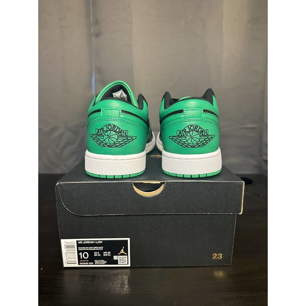 New Air Jordan 1 Low “Black Lucky Green” (553558-065) Men’s Size 10! Ship Fast1 - Picture 4 of 7